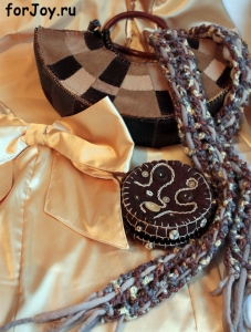 Комплект сумочка, шарфик и шляпка-таблетка "Жизнь в шоколаде" ― ФорДжой